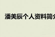 潘美辰個(gè)人資料簡(jiǎn)介（關(guān)于潘美辰的介紹）