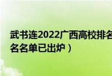 武書連2022廣西高校排名完整版(2022廣西的大學(xué)最新排名名單已出爐)
