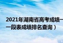 2021年湖南省高考成績(jī)一分一段表（湖南2022年高考一分一段表成績(jī)排名查詢）