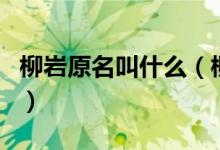 柳巖原名叫什么（柳巖什么時候進(jìn)入演藝圈的）