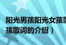 陽光男孩陽光女孩歌詞（關(guān)于陽光男孩陽光女孩歌詞的介紹）