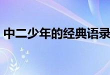 中二少年的經典語錄（中二少年的經典語錄）
