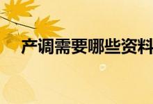 產(chǎn)調(diào)需要哪些資料（產(chǎn)調(diào)需要什么材料）