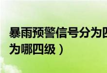 暴雨預(yù)警信號(hào)分為四級(jí)顏色（暴雨預(yù)警信號(hào)分為哪四級(jí)）
