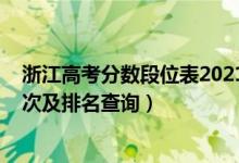 浙江高考分?jǐn)?shù)段位表2021（2022年浙江高考一分一段表位次及排名查詢）