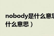 nobody是什么意思中文翻譯（英語(yǔ)nobody什么意思）