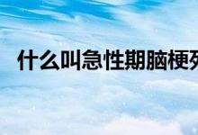 什么叫急性期腦梗死(什么是急性腦梗死)