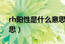 rh陽性是什么意思熊貓血（rh陽性是什么意思）