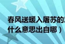 春風(fēng)送暖入屠蘇的意思?（春風(fēng)送暖入屠蘇是什么意思出自哪）