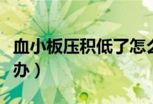 血小板壓積低了怎么辦（血小板壓積偏低怎么辦）