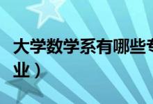 大學(xué)數(shù)學(xué)系有哪些專業(yè)（大學(xué)數(shù)學(xué)系有哪些專業(yè)）