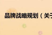 品牌戰(zhàn)略規(guī)劃（關(guān)于品牌戰(zhàn)略規(guī)劃的介紹）