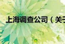 上海調(diào)查公司（關(guān)于上海調(diào)查公司的介紹）