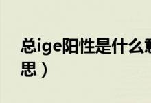總ige陽性是什么意思（總ige陽性是什么意思）