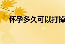 懷孕多久可以打掉（懷孕多久可以打掉）