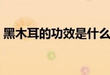 黑木耳的功效是什么（黑木耳對身體的好處）