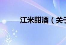 江米甜酒（關(guān)于江米甜酒的介紹）