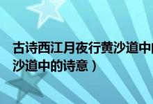 古詩(shī)西江月夜行黃沙道中的詩(shī)意是什么（古詩(shī)西江月夜行黃沙道中的詩(shī)意）