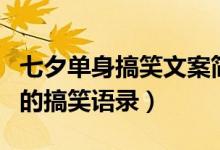 七夕單身搞笑文案簡(jiǎn)短（七夕單身狗發(fā)朋友圈的搞笑語(yǔ)錄）