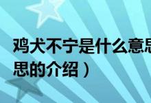 雞犬不寧是什么意思(關(guān)于雞犬不寧是什么意思的介紹)