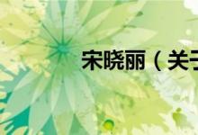宋曉麗（關(guān)于宋曉麗的介紹）