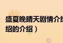 盛夏晚晴天劇情介紹（關(guān)于盛夏晚晴天劇情介紹的介紹）