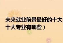 未來(lái)就業(yè)前景最好的十大專業(yè)男孩子（未來(lái)就業(yè)前景最好的十大專業(yè)有哪些）