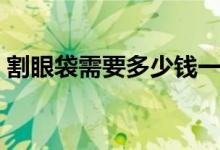 割眼袋需要多少錢一個（割眼袋需要多少錢）