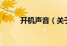 開機(jī)聲音（關(guān)于開機(jī)聲音的介紹）