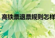 高鐵票退票規(guī)則怎樣的（高鐵退票規(guī)則簡述）