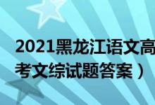 2021黑龍江語文高考試卷（2022年黑龍江高考文綜試題答案）