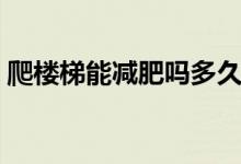 爬樓梯能減肥嗎多久見效（爬樓梯能減肥嗎）