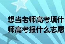 想當(dāng)老師高考填什么志愿（2022高考想當(dāng)教師高考報(bào)什么志愿）