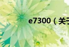 e7300（關(guān)于e7300的介紹）
