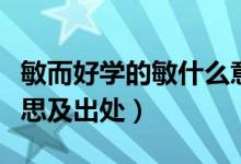 敏而好學(xué)的敏什么意思（敏而好學(xué)的敏什么意思及出處）