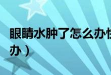 眼睛水腫了怎么辦快速消腫（眼睛水腫了怎么辦）
