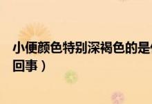 小便顏色特別深褐色的是什么原因（小便顏色深褐色是怎么回事）