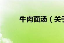 牛肉面湯（關于牛肉面湯的介紹）