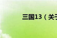 三國(guó)13（關(guān)于三國(guó)13的介紹）