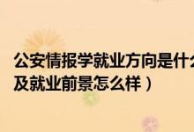 公安情報(bào)學(xué)就業(yè)方向是什么（2022公安情報(bào)學(xué)專(zhuān)業(yè)就業(yè)方向及就業(yè)前景怎么樣）