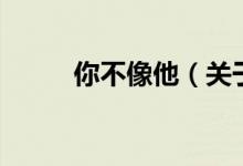你不像他（關(guān)于你不像他的介紹）