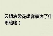 云想衣裳花想容表達了什么意思(云想衣裳花想容是什么意思暗喻)