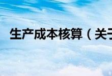 生產成本核算（關于生產成本核算的介紹）