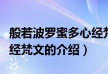 般若波羅蜜多心經(jīng)梵文（關(guān)于般若波羅蜜多心經(jīng)梵文的介紹）