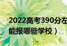 2022高考390分左右能上什么大學（文理科能報哪些學校）