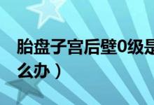 胎盤子宮后壁0級是啥意思（胎盤子宮后壁怎么辦）