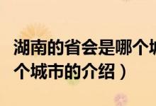 湖南的省會是哪個城市（關(guān)于湖南的省會是哪個城市的介紹）