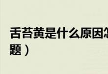 舌苔黃是什么原因怎么調理（舌苔黃是什么問題）