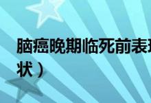 腦癌晚期臨死前表現(xiàn)（腦癌晚期去世前7天癥狀）