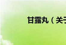 甘露丸（關于甘露丸的介紹）